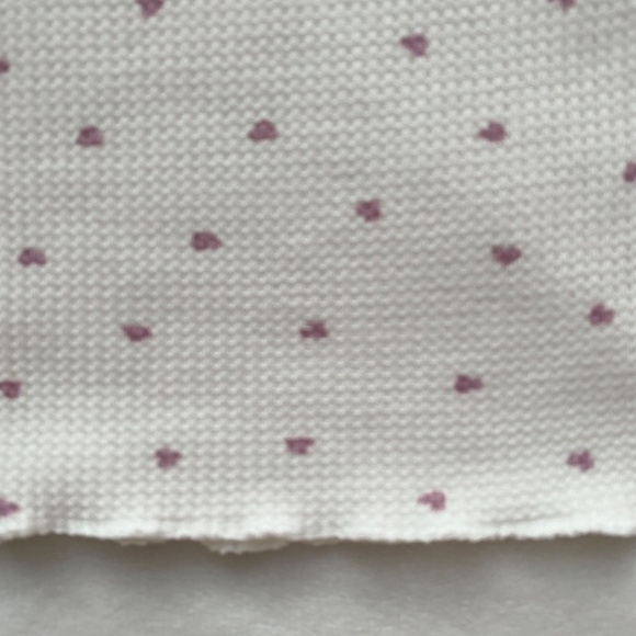 White and pink waffle knit lettuce trim tee - Picture 6 of 8